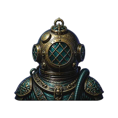 Krakens Depths — deep sea diver in a brass helmet