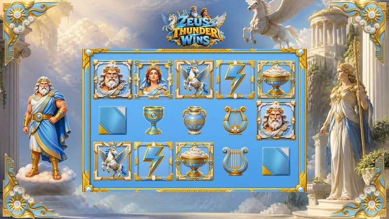 Zeus Thunder Wins — slot art generated from one prompt